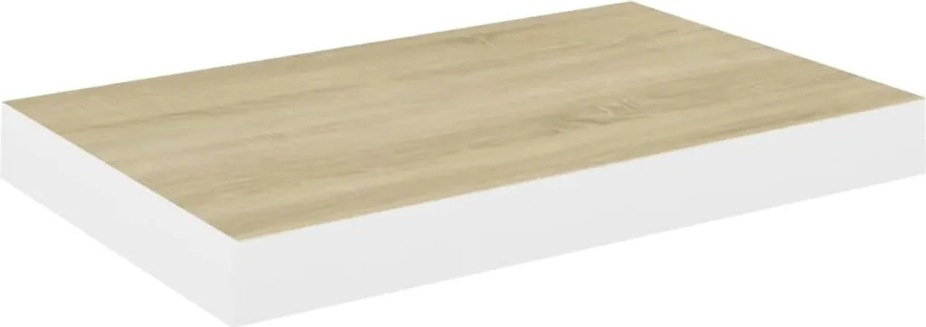 SYFAX Scaffale Parete 50x23x3.8 Rovere Bianco | Offerta Mensola MDF