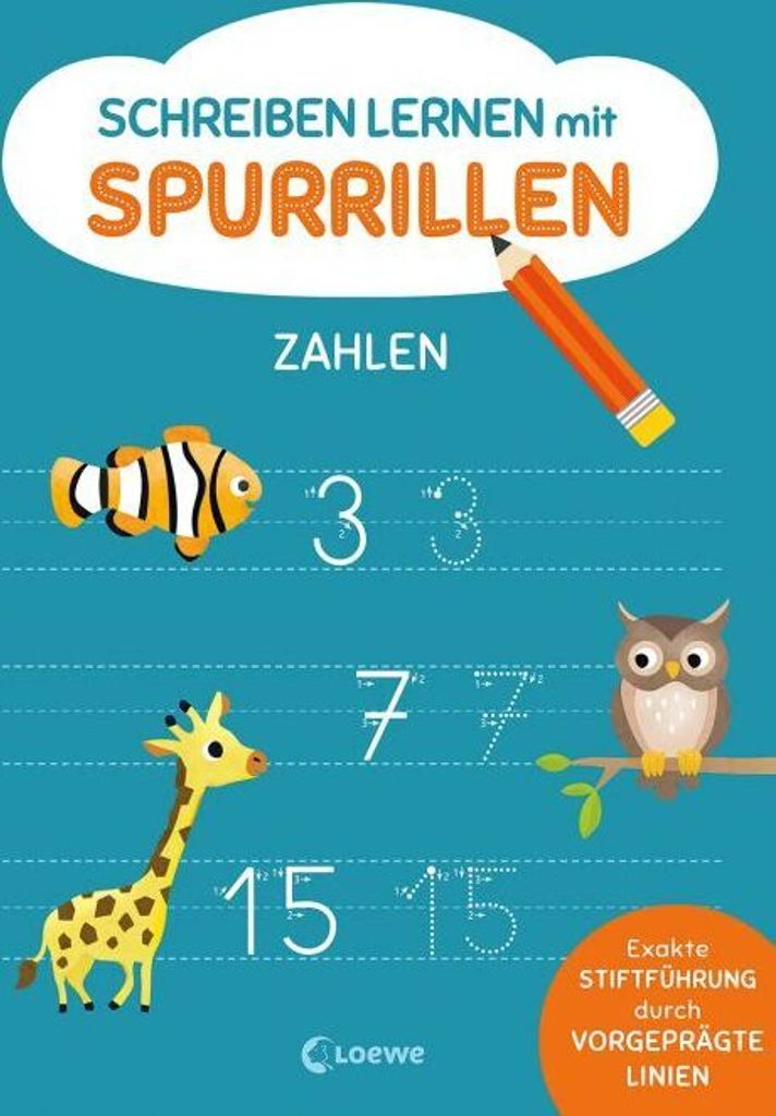 Schreiben lernen mit Spurrillen - Zahlen