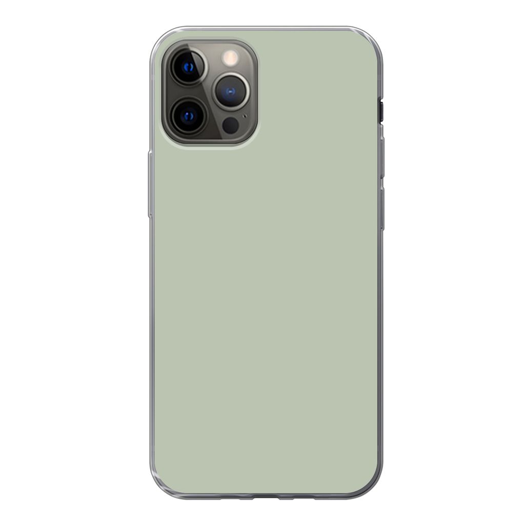 MuchoWow Handyhülle Schutzhülle Hülle für iPhone 12 Pro Farbe - Mintgrün - Innenausstattung Silikon Softcase Handy Hülle - Abdeckung