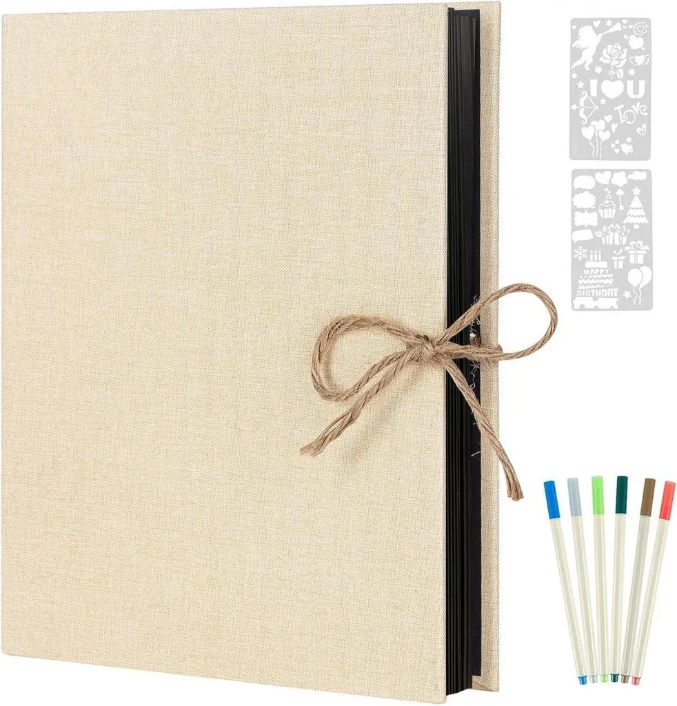 AIOR Album Fotografico Autoadesivo 60 Pagine Nere 26,5x21 cm - Scrapbook