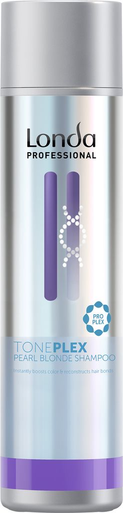 A product shot of a Londa Professional Toneplex Pearl Blonde Shampoo bottle.