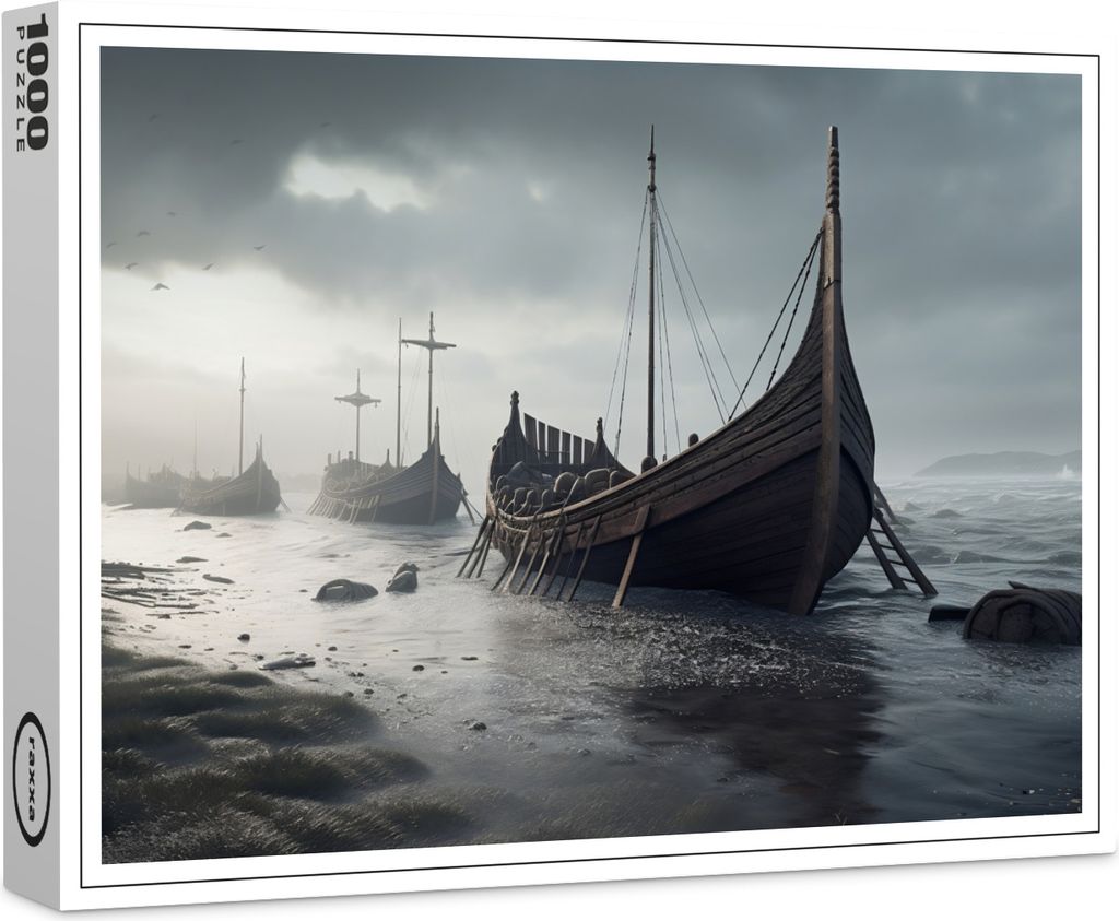 raxxa Premium-Puzzle "Bateaux vikings", 1000 pièces Image du produit 