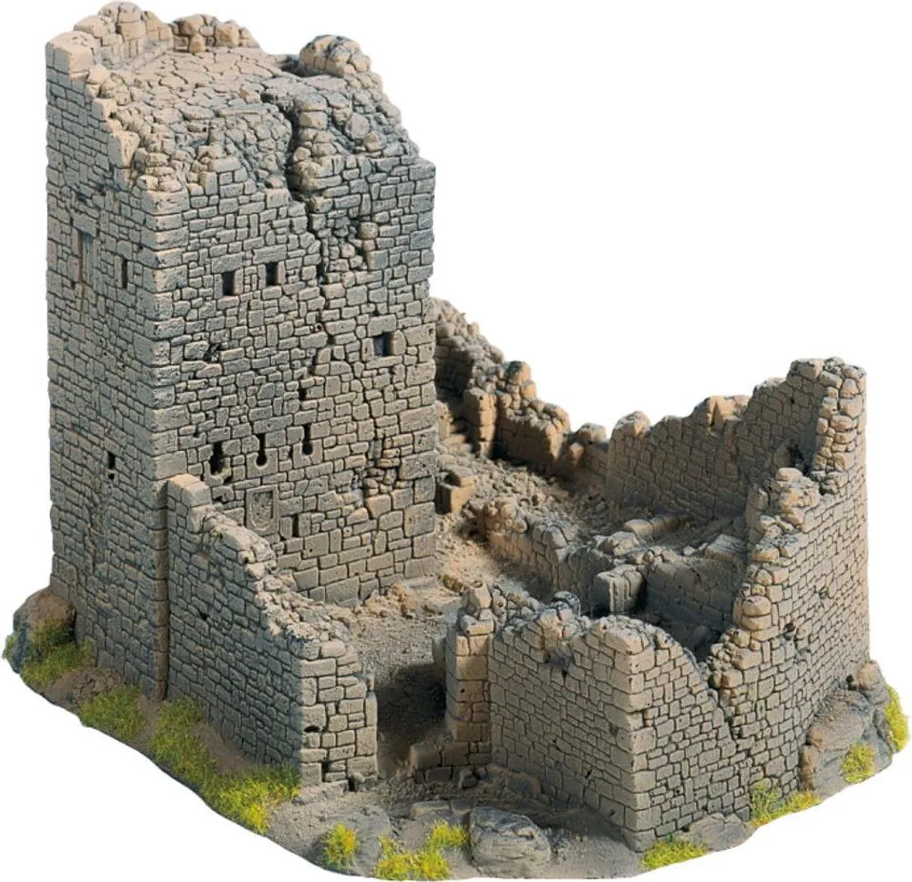 Créer un paysage de montagne avec les ruines du château NOCH H0/TT