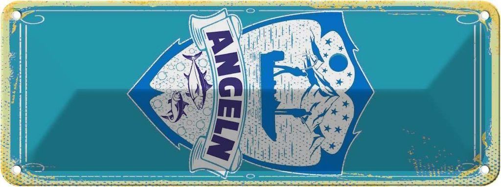 vianmo Blechschild 10x27 cm Anglen Angler Fische Spruch Zitat