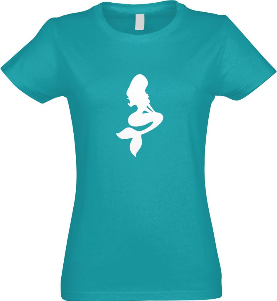 Kiwistar - T-Shirt tailliert - Damen - türkis - Meerjungfrau 2 - Seejungfrau - mit Motiv Bedruckt - Funshirt Design - Sport - Freizeit - Damen - L