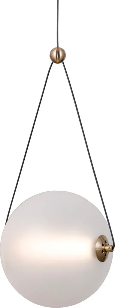 Lampada a sospensione moderna per cucina soggiorno sfera in vetro opalino oro colore caldo LED 9W RASTIA Italux