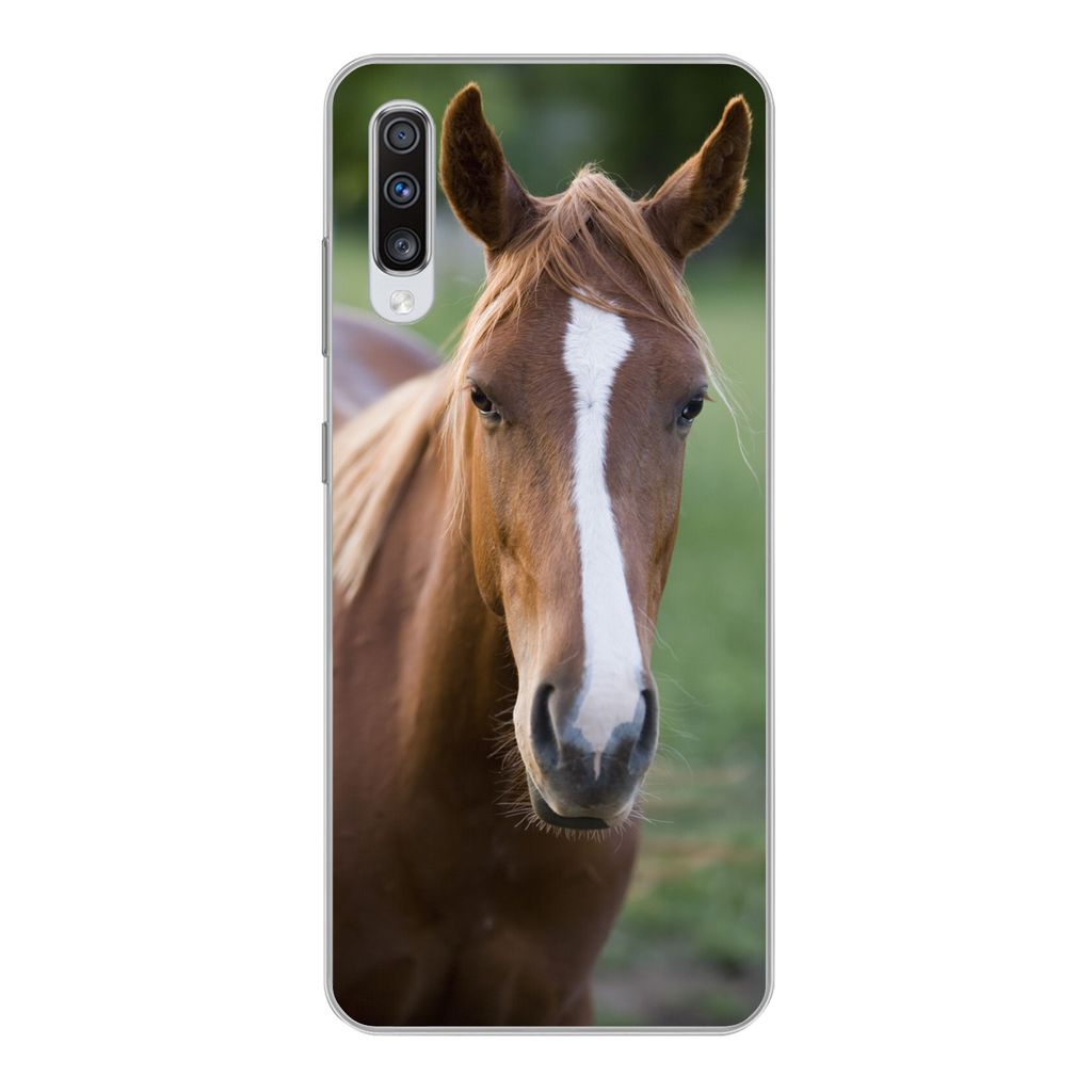 MuchoWow Handyhülle Schutzhülle Hülle für Samsung Galaxy A70 Pferd - Natur - Porträt Silikon Softcase Handy Hülle - Schutzhaube
