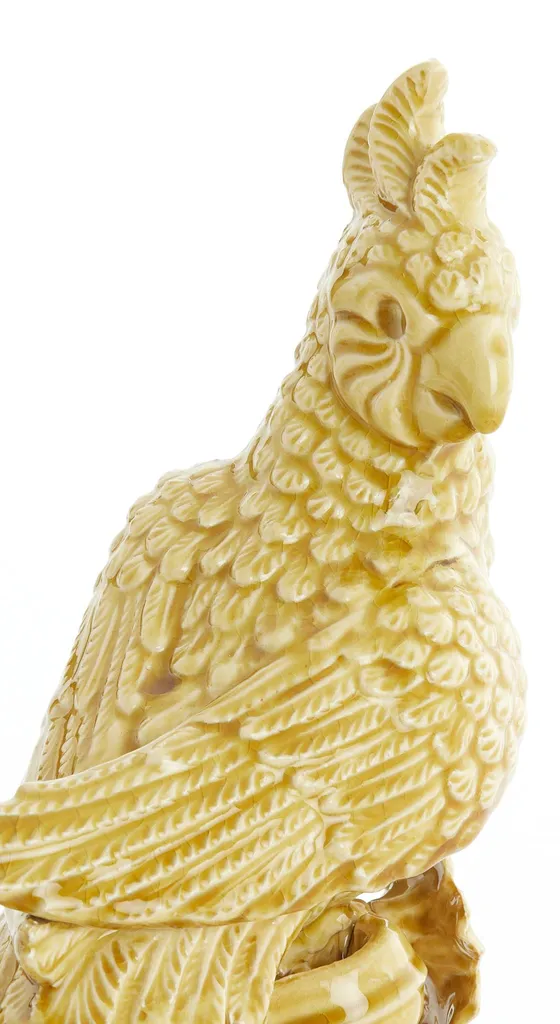 Statue oiseau en céramique ocre 39cm - Objet de décoration intérieure