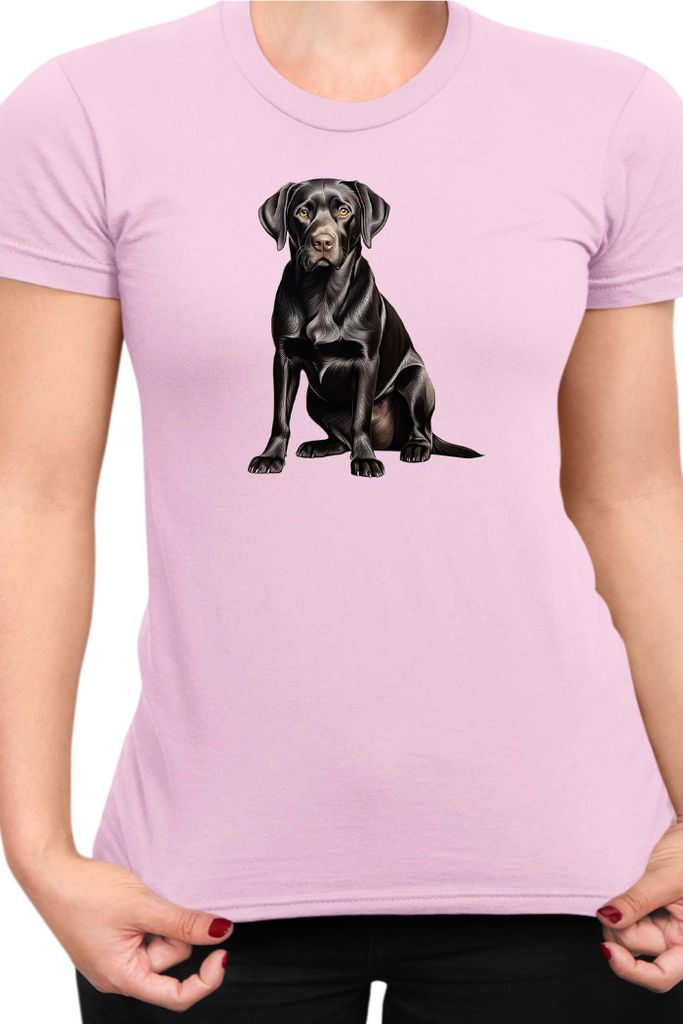 Damen T-Shirt Dogs Breeds Labrador Retriever Dog Breed 006, Lady L / Hellrosa