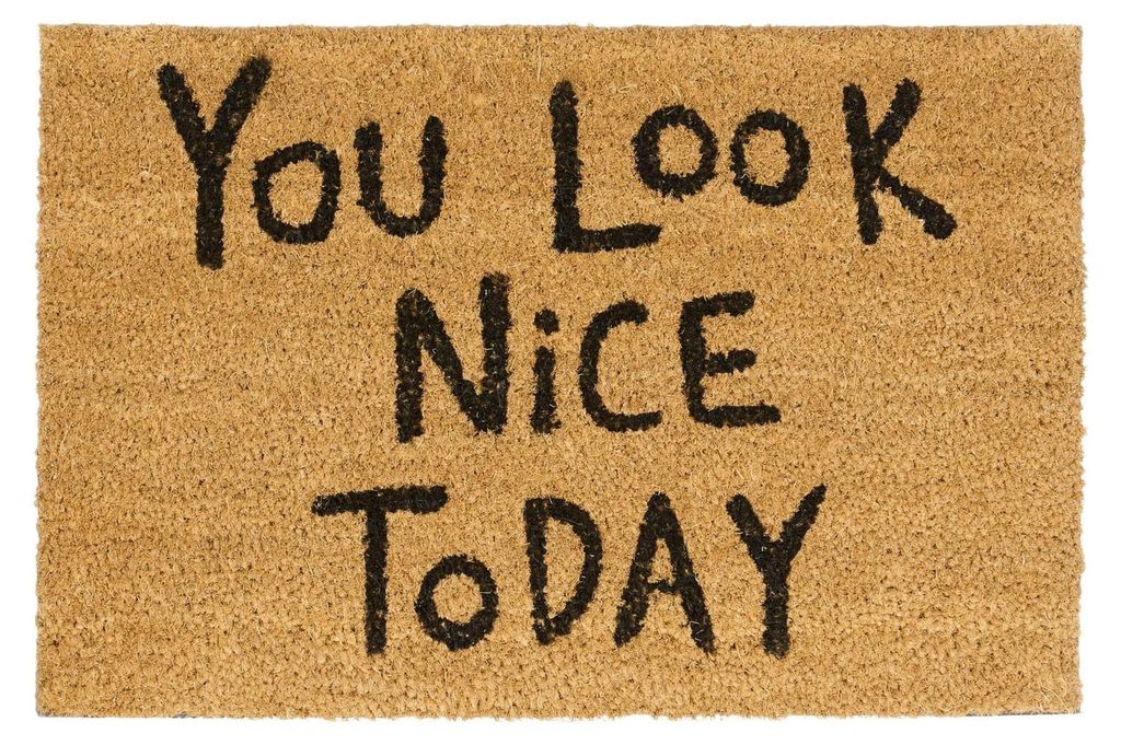 Relaxdays Fußmatte Kokos YOU LOOK NICE TODAY, 40x60 cm, Produktbild 