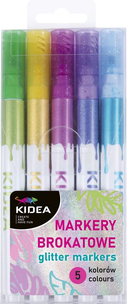 DERFORM Glitzermarkierungen und 5 Kinderfarben