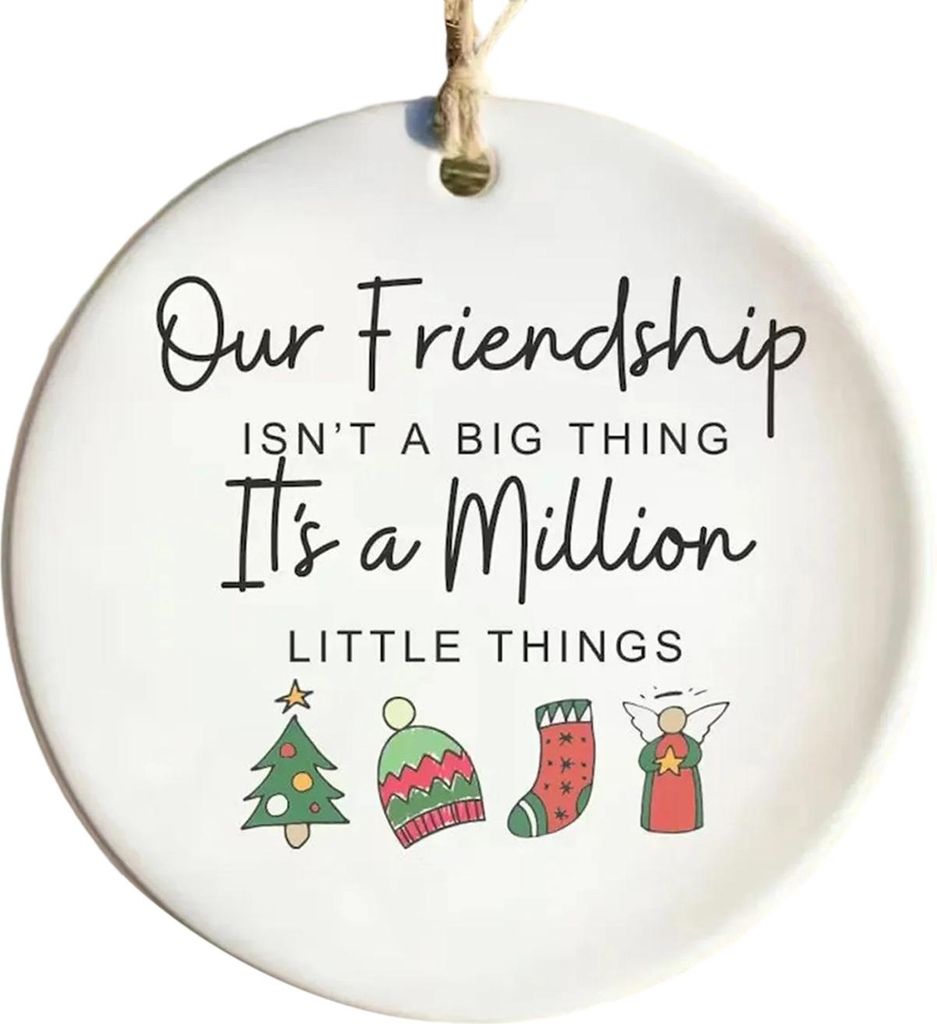 Weihnachtsschmuck für Nachbarn – Dankeschön-Geschenk für gute Nachbarn – Willkommen in der Nachbarschaft – Weihnachtsschmuck aus Keramik