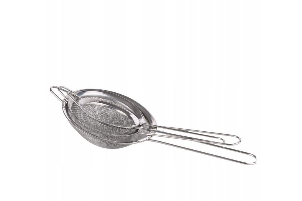 Küchensieb Set Edelstahl 3-teilig – Universal Feinsieb-Set (Ø 8, 10, 12 cm), Mehlsieb, Passiersieb & Teesieb mit Griff, Rostfrei & Spülmaschin...