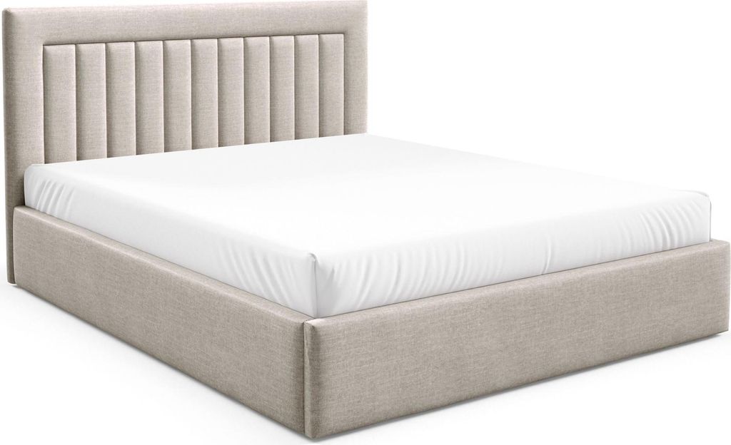 Selsey Averin - Polsterbett 180x200 mit Bettkasten, beige Velours