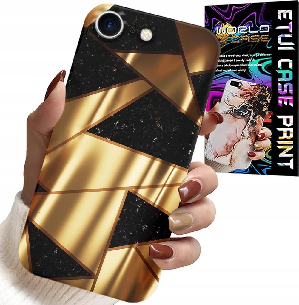 Etui Für Iphone Se / Se2 - Gold Elegante Muster + Hydrofolie