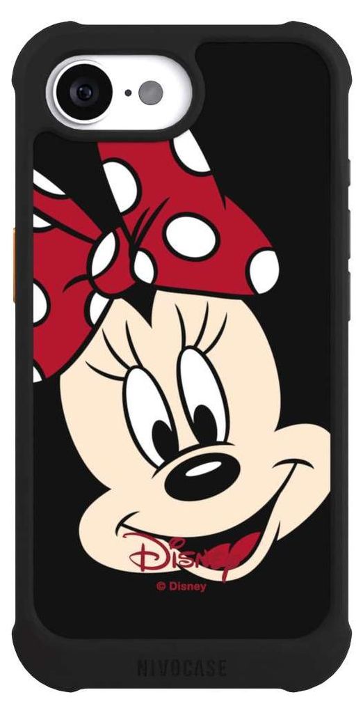 NIVOCASE Hülle für Apple iPhone 16e Stoßfeste Handyhülle NIVOmax Case Schwarz Disney Minnie Mouse Offizielles Lizenzprodukt