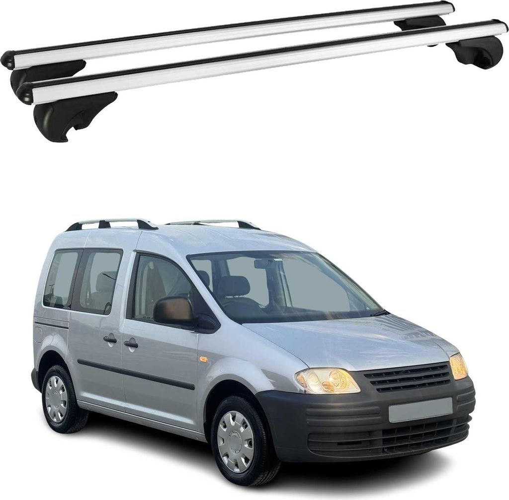 Dachträger Grundtäger für VW Caddy 2004-2015 75kg Aluminium Silber 2tlg