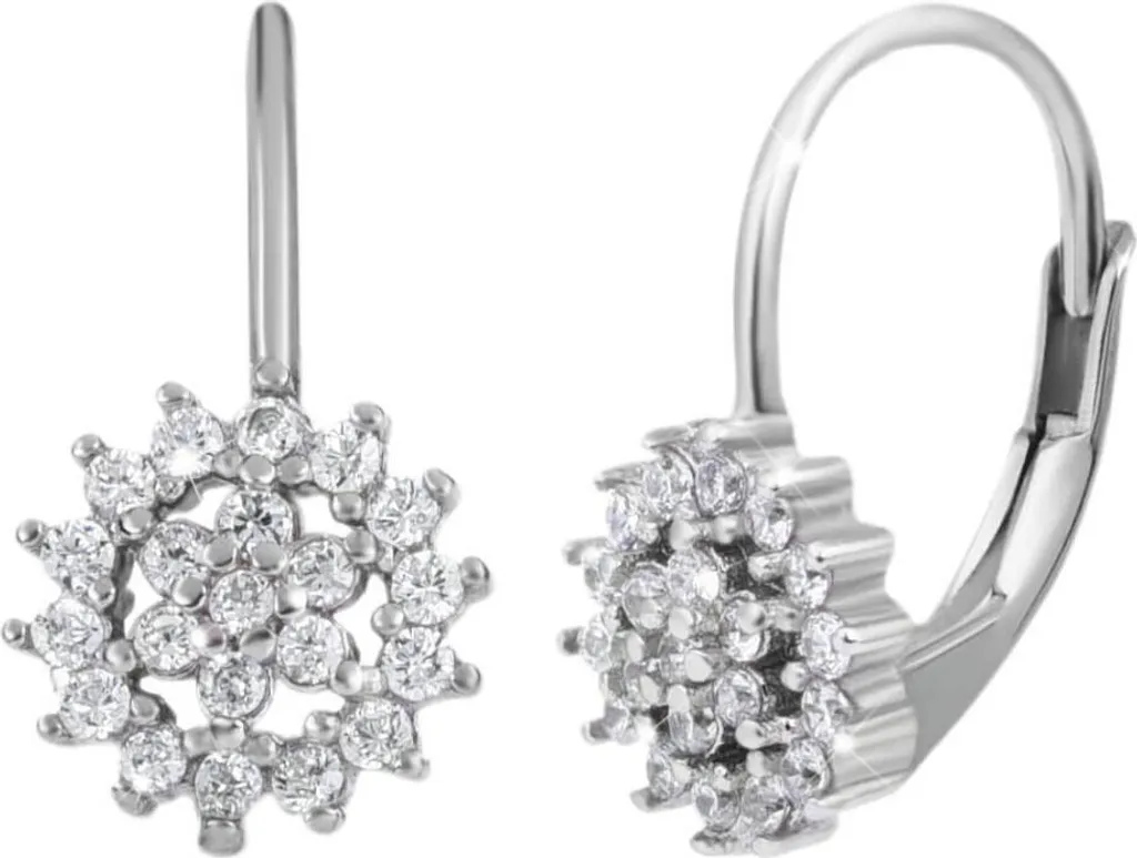 Boucles d'oreilles fleur blanche et argent massif : Design floral épuré