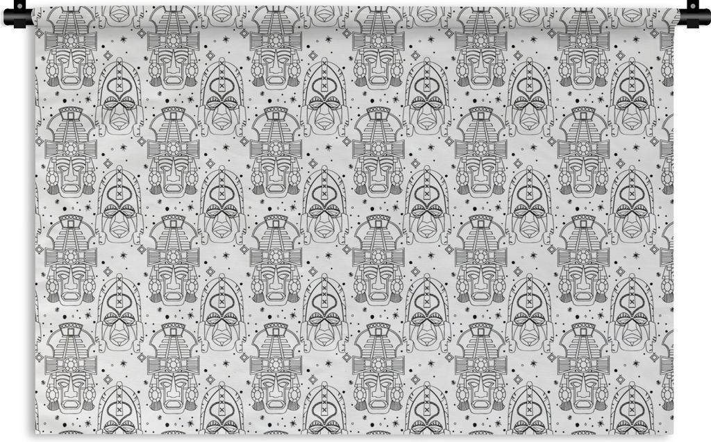 MuchoWow Wandteppich Wandbehang Inka - Rituale - Masken - Muster 150x100 cm Tapisserie Dekoration Wandtuch - Waschbar - Tapisserien - Wand-Decke