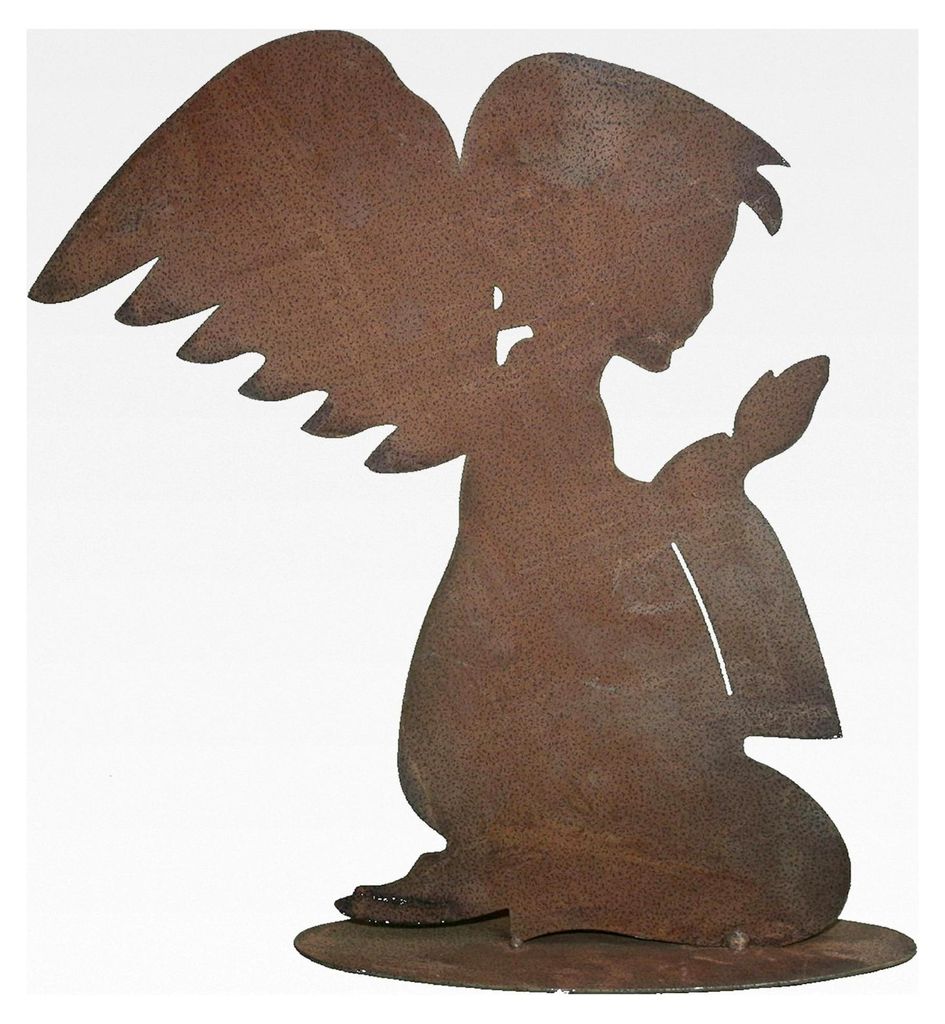 Rost Deko Engel 30 cm Metallfigur Weihnachtsdeko Edelrost Gartendeko