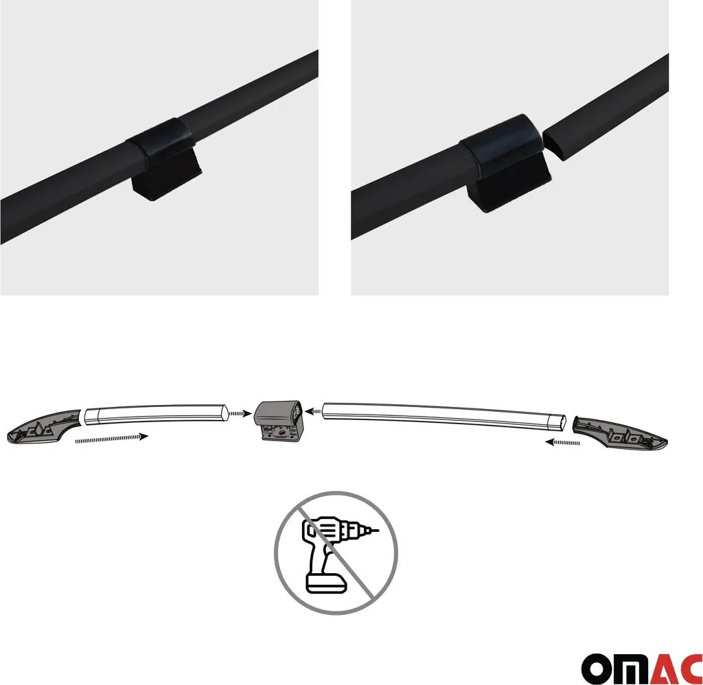 Barre portatutto Portatutto per Dacia Dokker 2012-2021 alluminio nero - 3