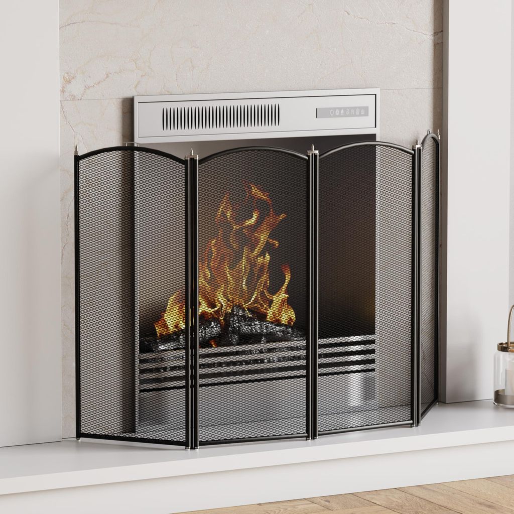 Fire Vida Stanton Funkenschutz, 4-teilig, Metall, schwarz Produktbild 