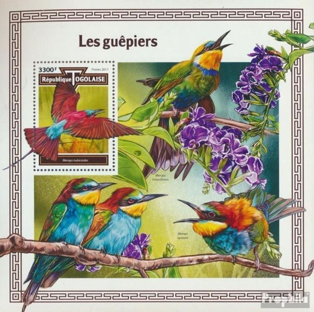 Briefmarken Togo 2017 Mi Block 1523 (kompl. Ausgabe) postfrisch Bienenfresser