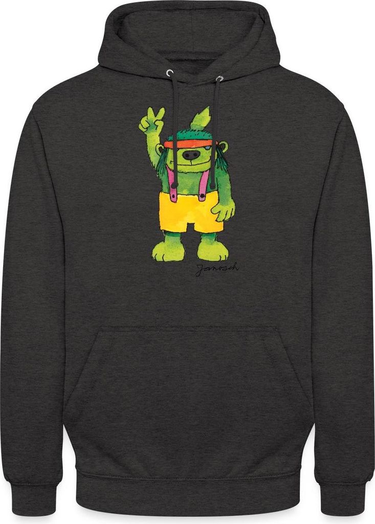 Spreadshirt Janosch Emil der Grünbar Peace Uni Hoodie, S, Anthrazit