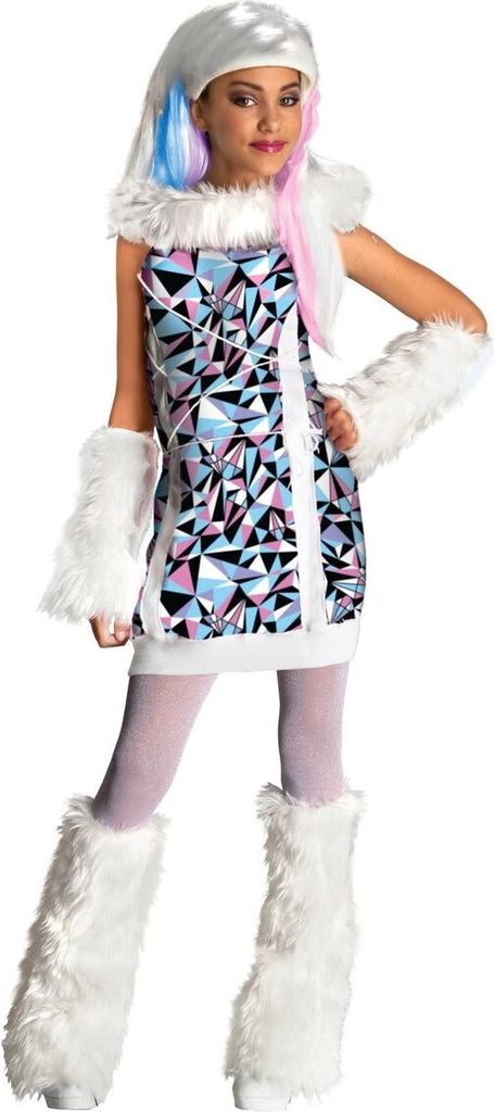 Monster High Abbey Bominable Kinder Kostüm Lizenzware weiss-blau-rot - 104/116