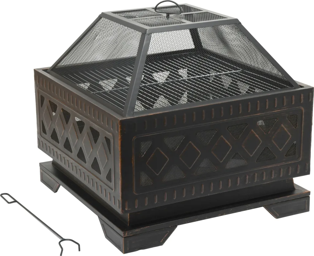 Cheminée CARREE en cuivre patiné Cattara 13009 robuste et décorative