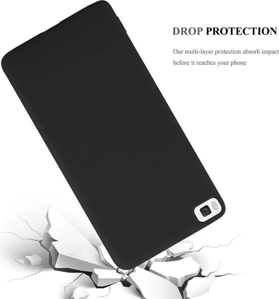 CADORABO Custodia in silicone TPU cover flessibile Candy Style CUSTODIA per P8, Nero