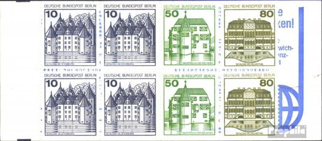 Briefmarken Berlin (West) 1982 Mi MH13a mZ mit Zählbalken (kompl.Ausg.) postfrisch Burgen und Schlösser