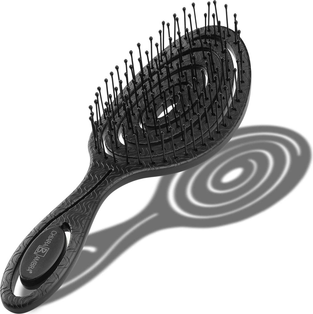 Chiara Ambra Haarbürste ohne Ziepen für Damen Herren & Kinder - Entwirrbürste auch für Locken & Lange Haare - Einzigartige Profi Detangler-Bür...