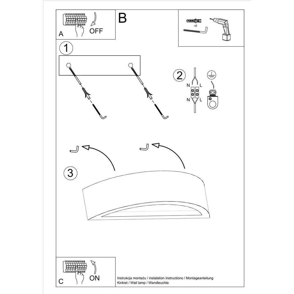 Applique murale béton ATENA 40cm, solution déco pour murs vides et chic