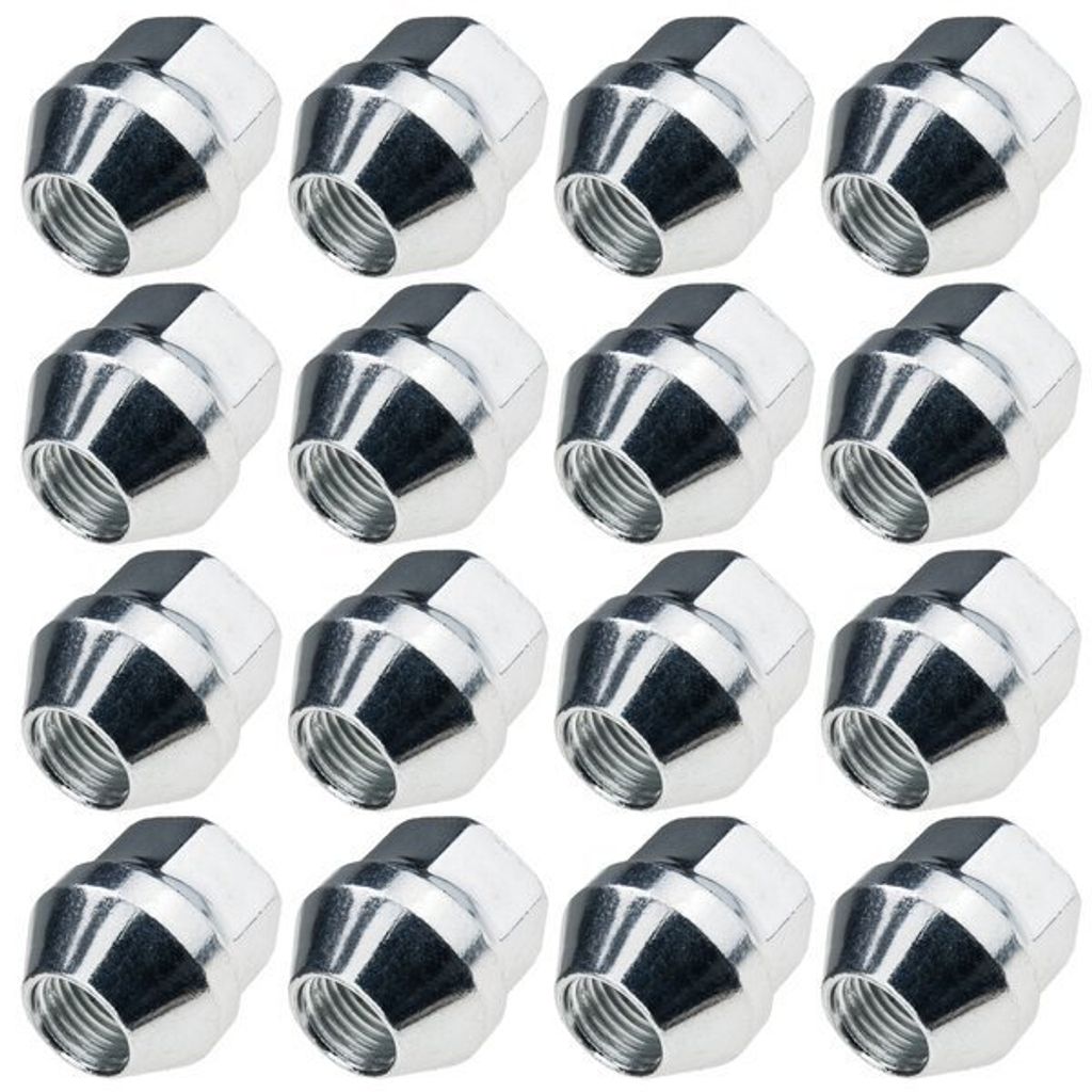 16x Offene Radmuttern M12x1,5 Kegel Verzinkt SW19 für Opel Kia Mazda Hyundai