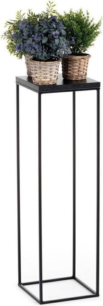 HowHomely Modern Pflanzenständer, Blumenhocker aus Metall Schwarz 80 cm Höhe - Blumenständer für das Haus