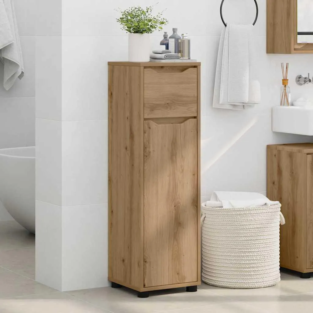 Meuble colonne de salle de bain avec étagères modulables Chêne Artisan - 3