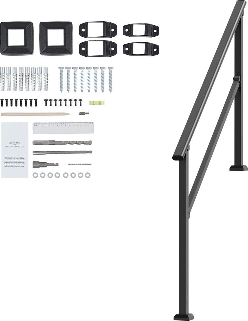SucceBuy corrimano per scale esterne, set di 4-5 gradini, Immagine del prodotto 