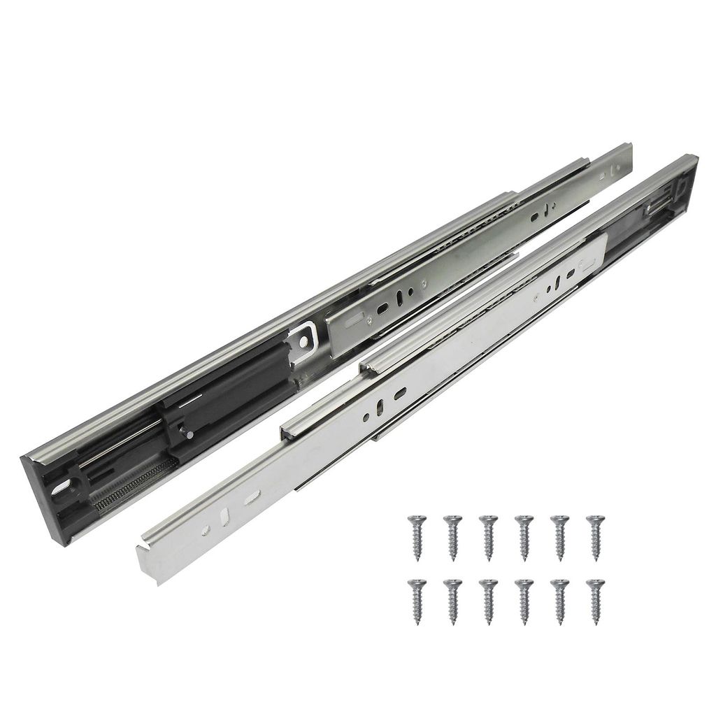 YALION 1 Paar Schubladenschienen 300 mm mit Soft-Close | Vollauszug | Stahlführung | Seitliche Montage | 45 mm Stahl | 45 kg Tragkraft