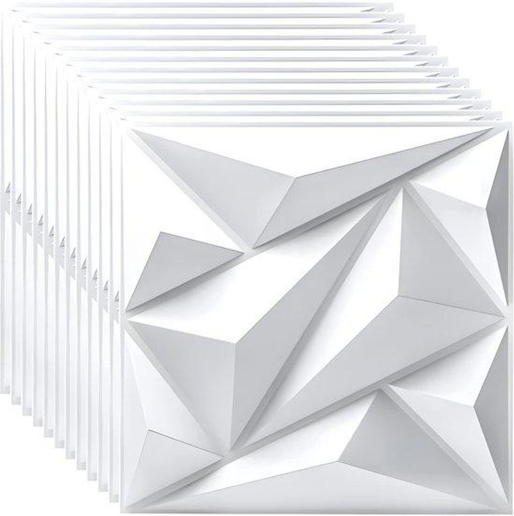 3D-Wandpanelen, PVC-Panel, 30 x 30 cm, weiß, langlebig, formstabil, wasserfest, hitzebeständig, geruchlos, für Spielzimmer (S188)