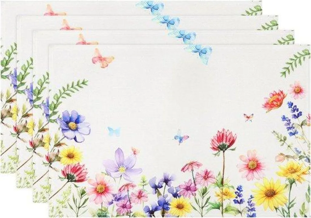Set de table lavable motif fleurs aquarelle pour décoration de table chic
