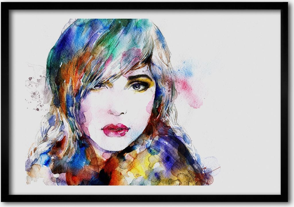 Bild - Bilder - Bilderrahmen - 70 cm x 50 cm - MDF-Rahmen, Wandkunst Das Gesicht der Frau