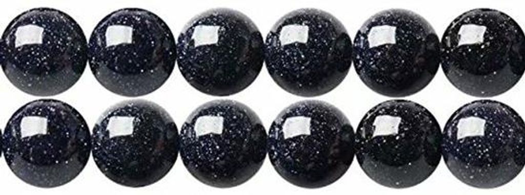 Strahlender Blaumerk-Perlenstrang für Handwerksprofis in 12mm Rundform mit 38cm Länge, ca. 30 Stück Ausstattung.