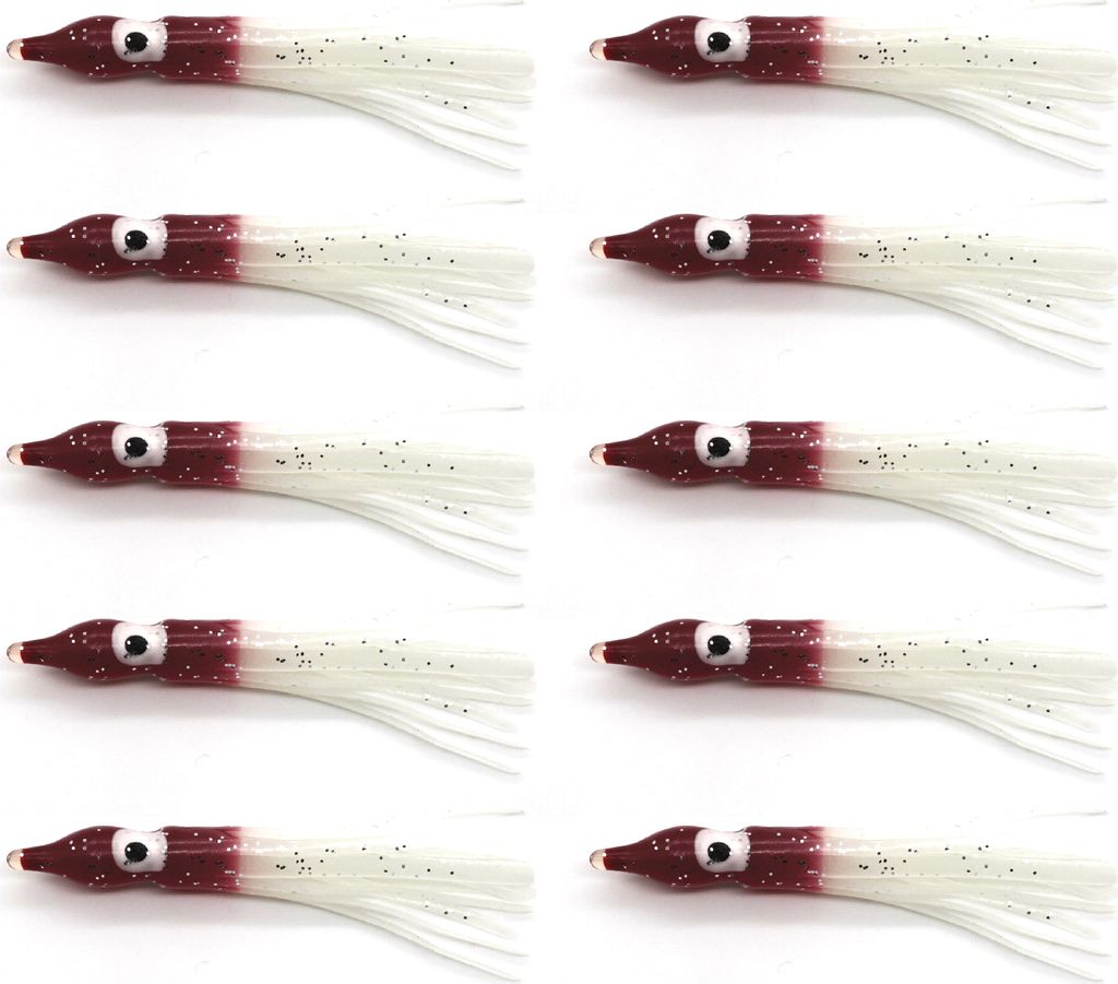 10 Stücke 9 CM/2G Weicher Tintenfischrock Köder Leuchtend Realistisches Silikon Salzwasser Trolling Angeln Künstlicher Glow Octopus Köder Angel...