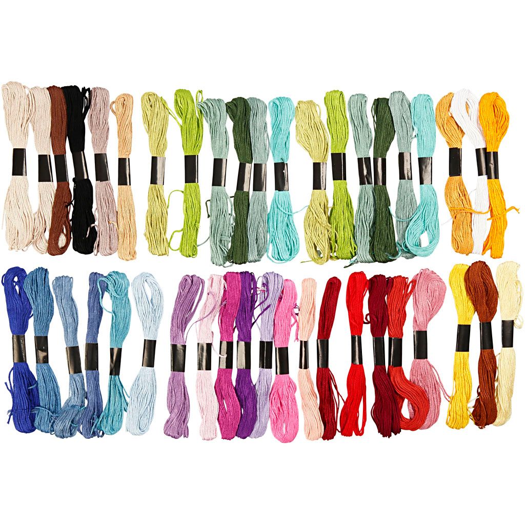 Creativ Company Stickgarn Set - 42 Farben Baumwolle zum Sticken
