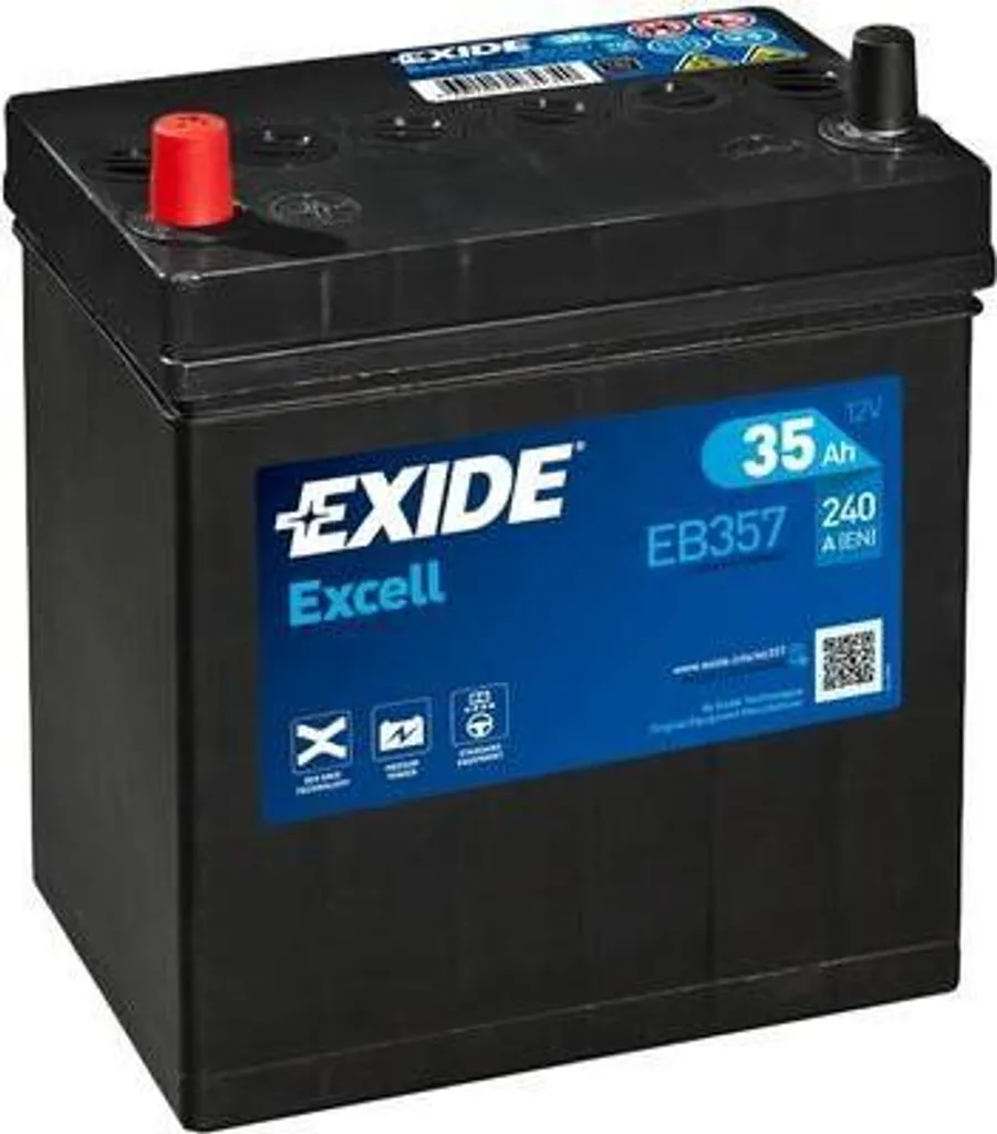 Batterie 12V 35Ah EXIDE Excell EB357 compatible Pixo, Insight et Auris