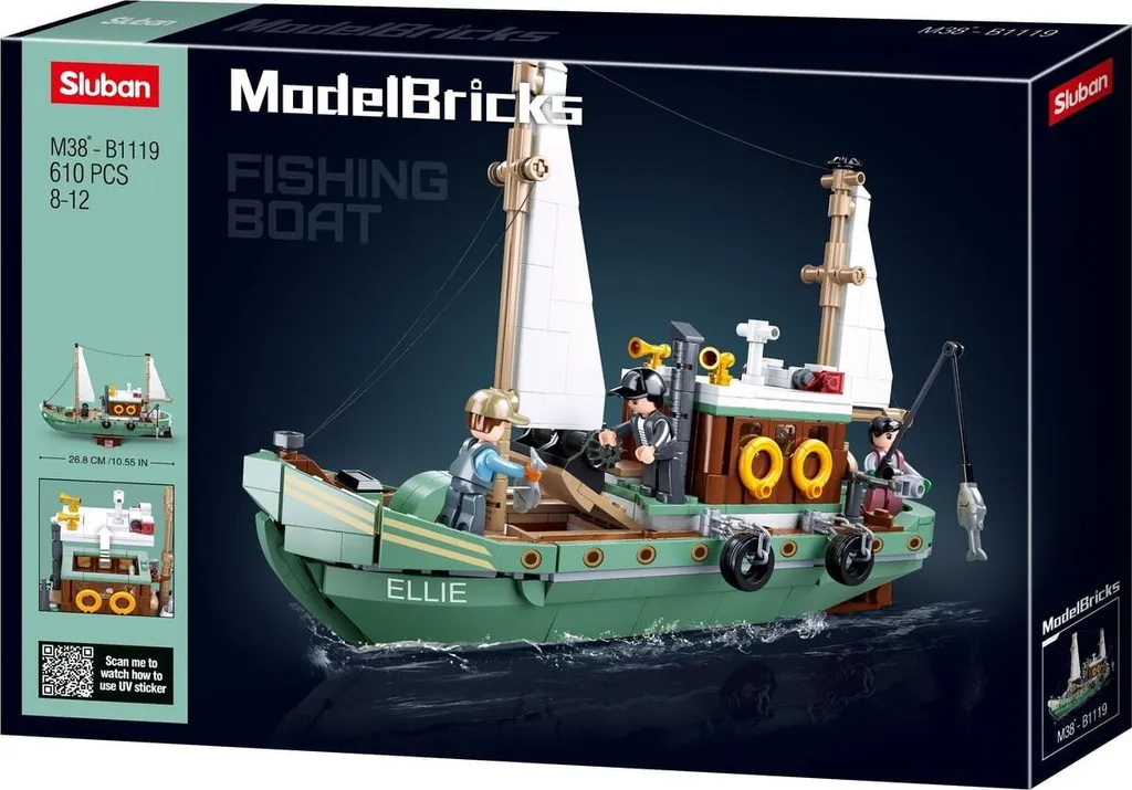 Bateau de pêche Sluban M38-B1119 briques compatibles haute qualité