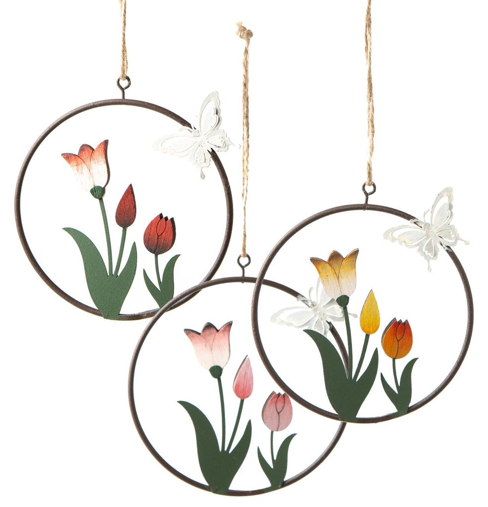 Logbuch-Verlag 3 Frühling Deko Anhänger Tulpen Blumen im Produktbild 