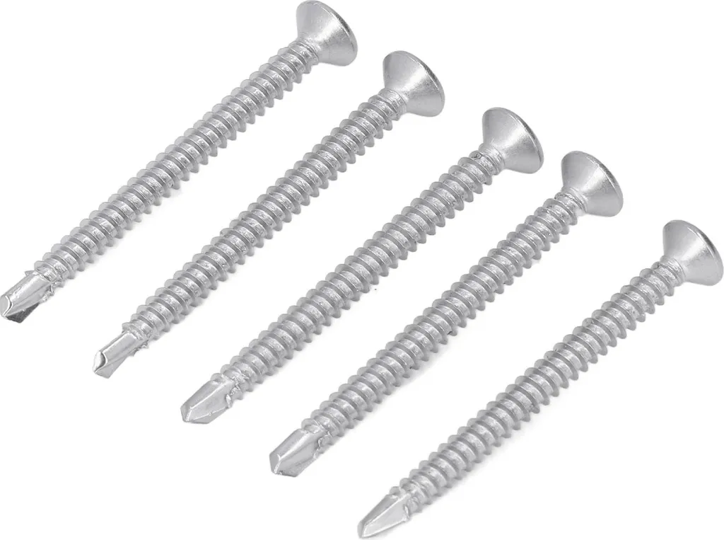 200 Vis Autoperceuses M4,8 x 50 mm en Acier Inox 410 à Tête Fraisée DIY