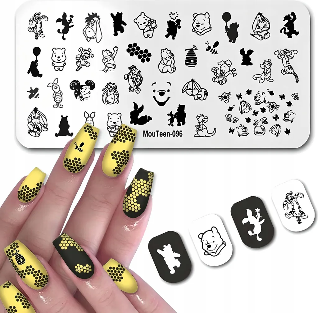 Piastra per timbri Piastra per nail art modello WINNIE THE POOH FAIRY TALE